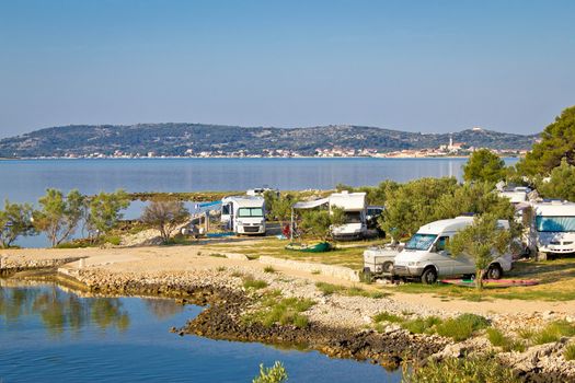 Camping by the sea in Croatia, near Betina, Island of Murter