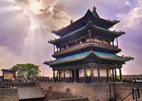 Souther gate of the Great city walls of Pingyao