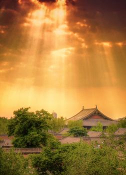 View over the magnidicent old Pingyao in Shanxi