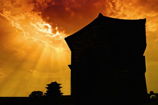 Souther gate of the Great city walls of Pingyao