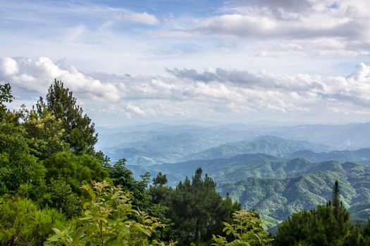 nature scene from high hill of asia,Chiangrai,Thailand