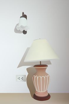 Vector and illustration of desk lamp and wall lamp