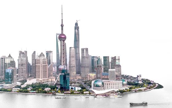 View from hotel over the Lujiazui district in Shanghai