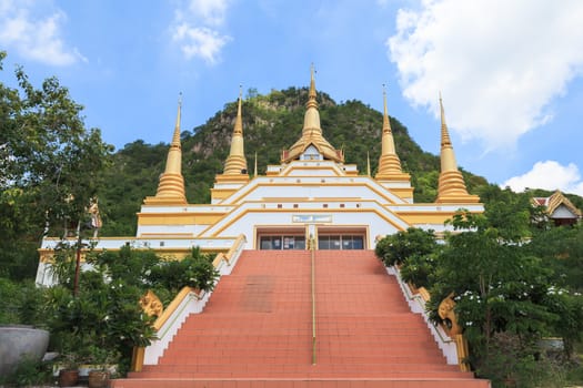Temple names "Wat Tham Phra That Khao Prang", Lopburi Thailand