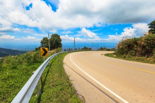 curve asphalt road view