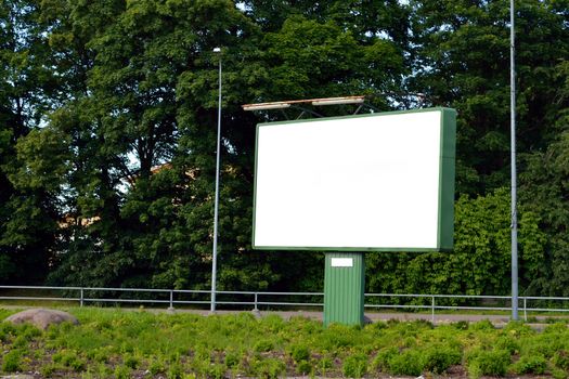 blank advertising billboard in urban landscape