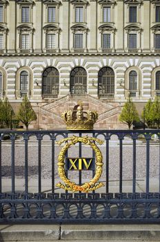 STOCKHOLM, SWEDEN – MAY 16, 2014: Fence of the Royal Palace.