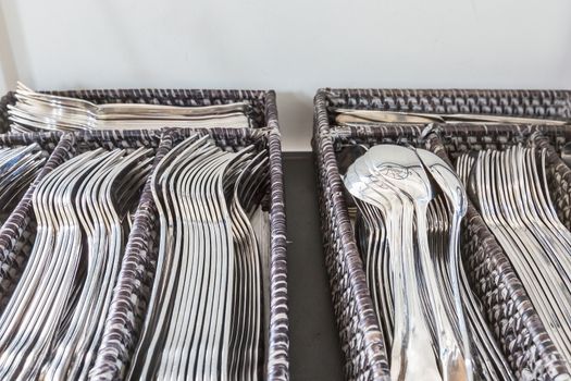 spoon and fork in the basket