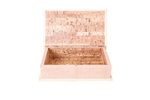 open empty wood box