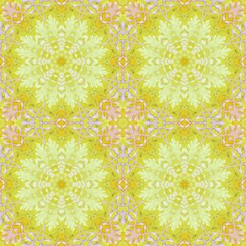 Artistic background, abstract seamless floral pattern with colorful leaves of plants