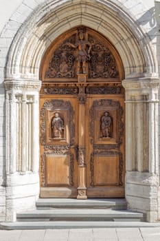 Vintage wooden door in Tallinn, Estonia