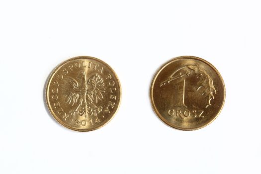 one grosz. Polish money. coin