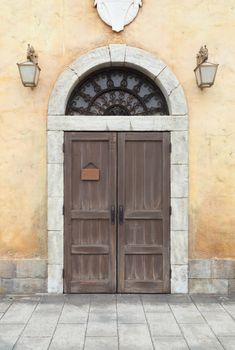 wooden door and wall  (vintage style)