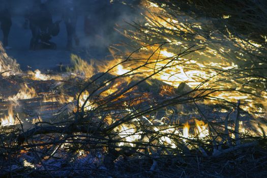 Bonfire in the spring