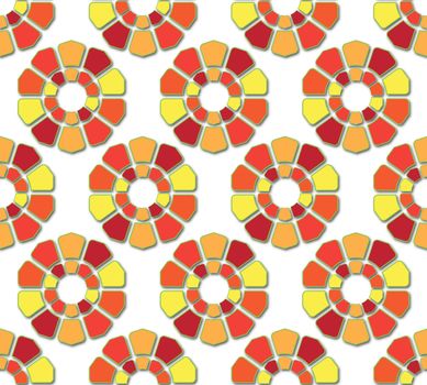 background or fabric mandala flower pattern red and yellow color