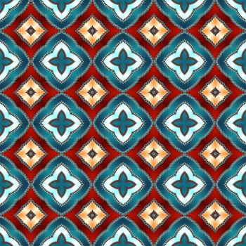 Digital computer graphic - seamless decorative ornament in a bright colors for design.