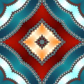 Digital computer graphic - decorative fractal kaleidoscope for design.