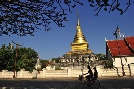 stupa of wat chang khum in nan Thailand