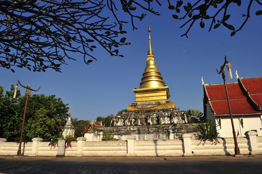 stupa of wat chang khum in nan Thailand