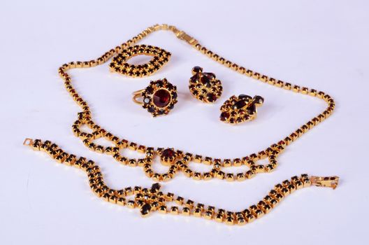 czech garnets jewelry set