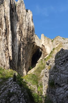big limestone climbing wall, image taken in Cheile Turzii, Romania
