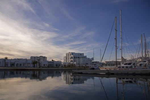 View with yacht, Hammamet, Tunisia