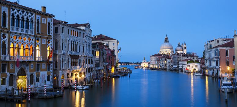 Panoramic view of the Grand Canal and Basilica Santa Maria della Salute