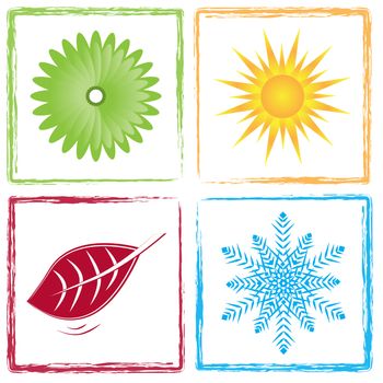 concept of symbols, spring, summer, autumn, winter
