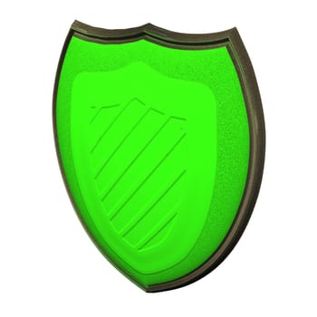 Image of a green shield, as protection concept.