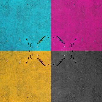 background from rusty metal cyan magenta yellow and black color