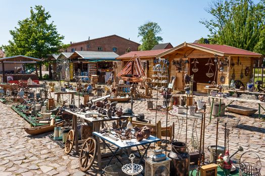 Putgarten, Germany - June 22, 2012: Ruegenhof flea market, a famous marketplace and tourist attraction at Kap Arkona, Island of Ruegen