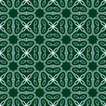 Digital computer graphic - seamless ornament with spirals in a green color for design.