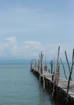 Wooden Bridge In The Sea