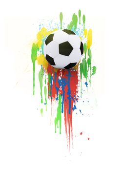 Soccer ball on the background of beautiful blots. Sports Concept