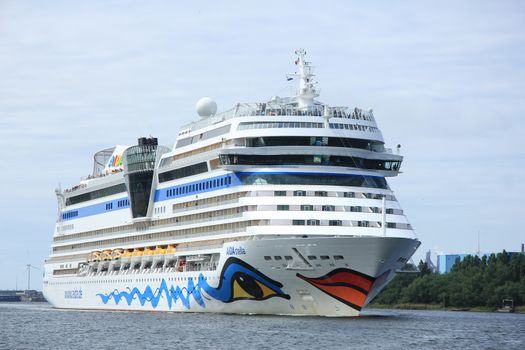 Velsen; the Netherlands, June 22nd, 2014 : Aida Stella on North Sea Canal, on it's way to the Amsterdam Cruise Terminal