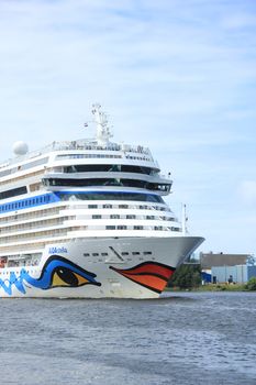 Velsen; the Netherlands, June 22nd, 2014 : Aida Stella on North Sea Canal, on it's way to the Amsterdam Cruise Terminal