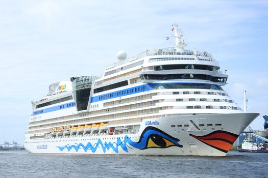 Velsen; the Netherlands, June 22nd, 2014 : Aida Stella on North Sea Canal, on it's way to the Amsterdam Cruise Terminal