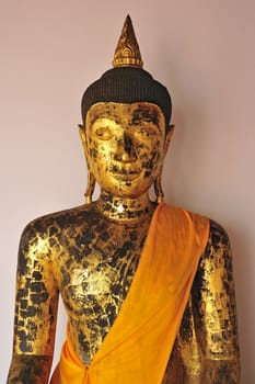 Buddha statue around the old pagoda at Southern, Thailand.