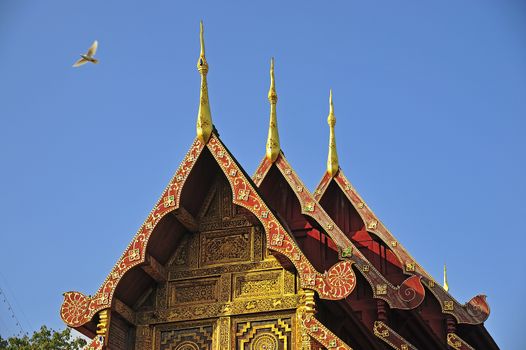 Wat Phra Singha, Thai lanna temple at Chiangmai province Thailand.