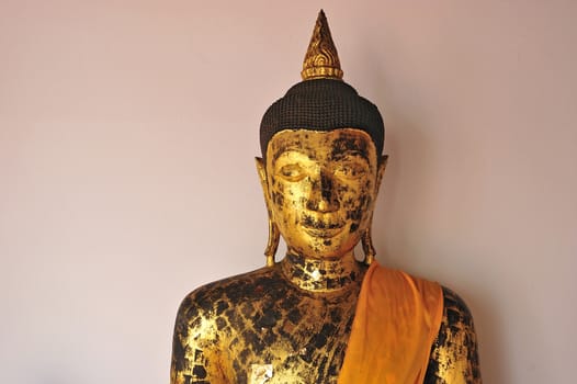 Buddha statue around the old pagoda at Southern, Thailand.