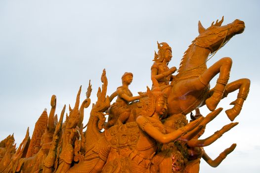 candle hand craft in candle festival in thailand