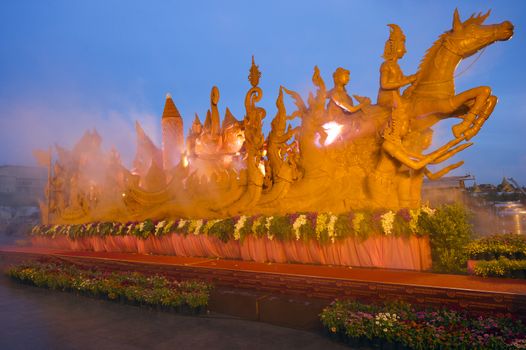 candle hand craft in candle festival in thailand