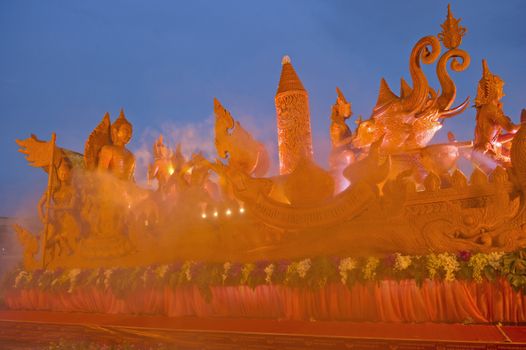 candle hand craft in candle festival in thailand