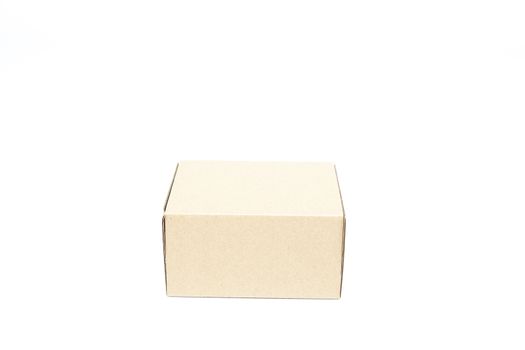 Brown paper box on white background. Rectangular paper box on a white background. Can be deployed easily.