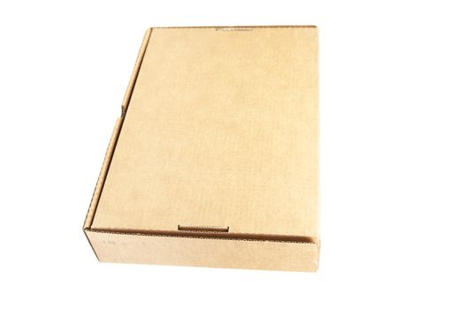 Brown paper box on white background. Rectangular paper box on a white background. Can be deployed easily.