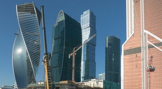 Constructed office towers of Moscow business center