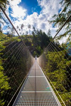 Bridge in high Alps mountains in Austria