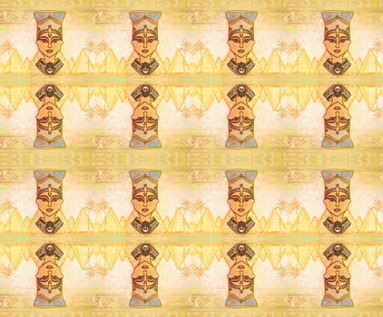 grunge background with Egyptian queen