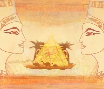 vintage card with Egyptian queen