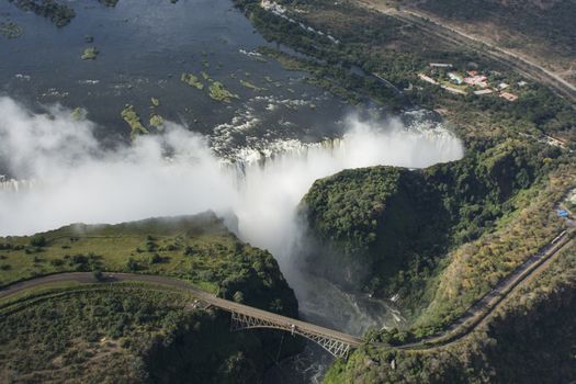 Victoria falls en to the border of the Zimbabwe